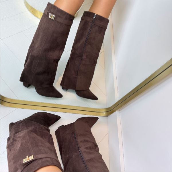 Women's Pointed Toe Knee High Boots with Block Heel - photo 8