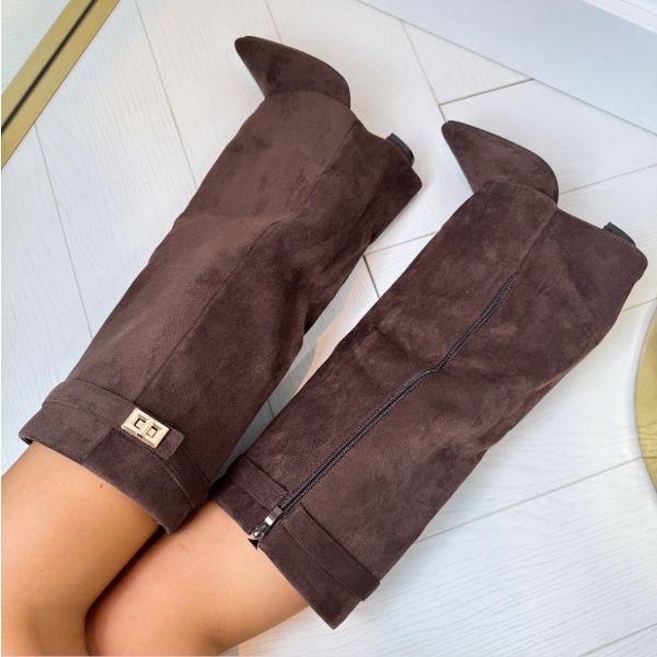 Women's Pointed Toe Knee High Boots with Block Heel - photo 9