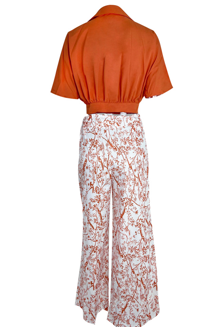 Women's Printed Blouse and Wide Trouser Set - photo 6