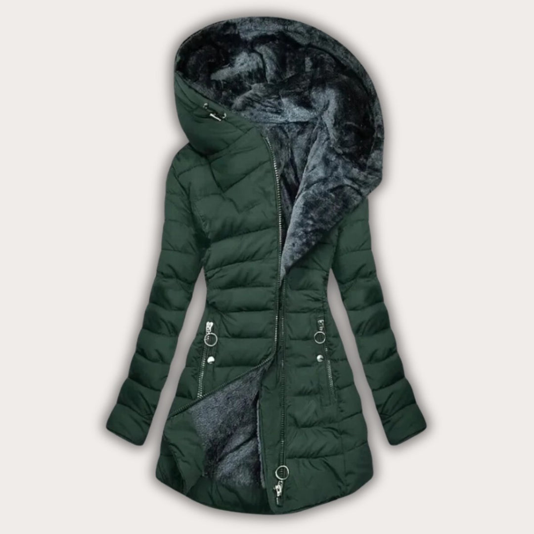 Women's Quilted Coat with Lined Hood - photo 2