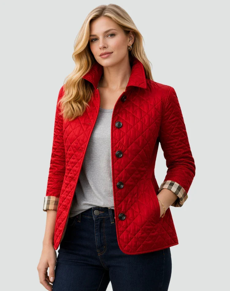 Women's Quilted Coat with Pockets and a Button Front – view 4