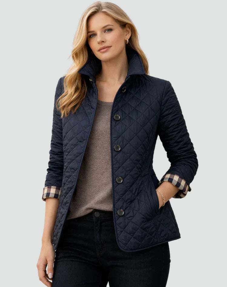 Women's Quilted Coat with Pockets and a Button Front – view 5