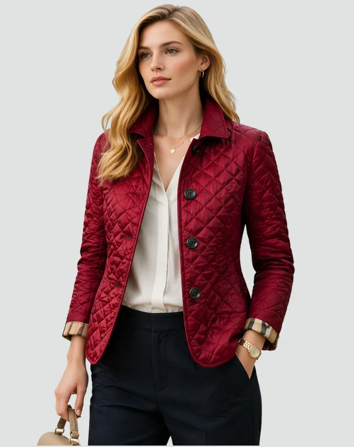 Women's Quilted Coat with Pockets and a Button Front – view 6