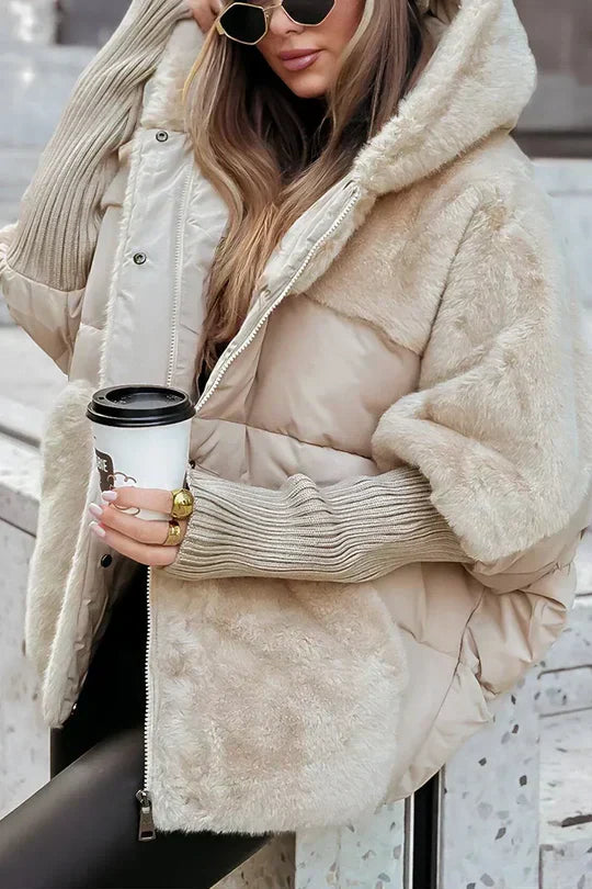 Women's Quilted Jacket with Faux Fur Panels - photo 1