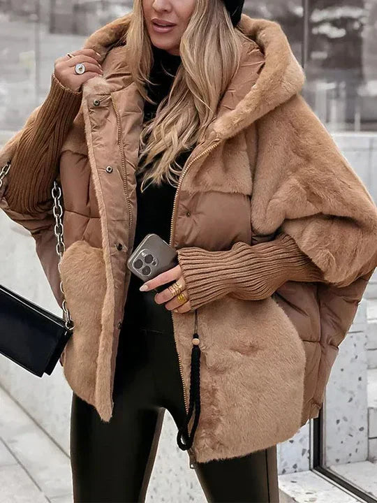 Women's Quilted Jacket with Faux Fur Panels - photo 10