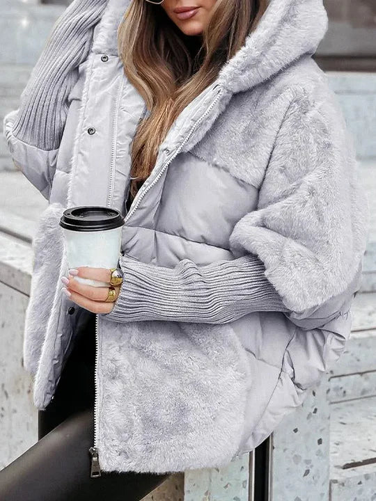 Women's Quilted Jacket with Faux Fur Panels - photo 4