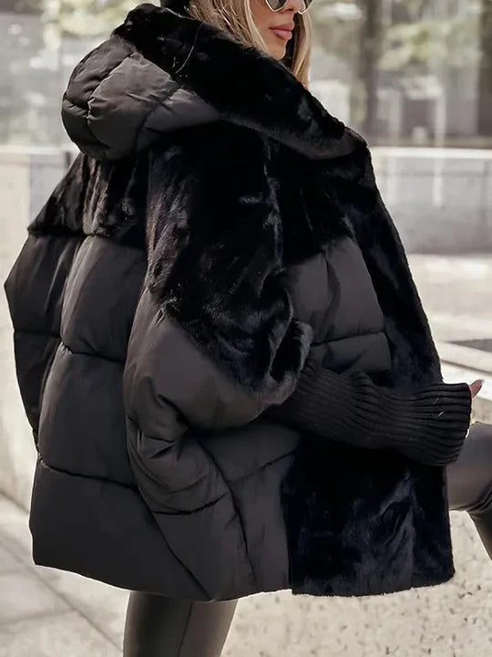 Women's Quilted Jacket with Faux Fur Panels - photo 7