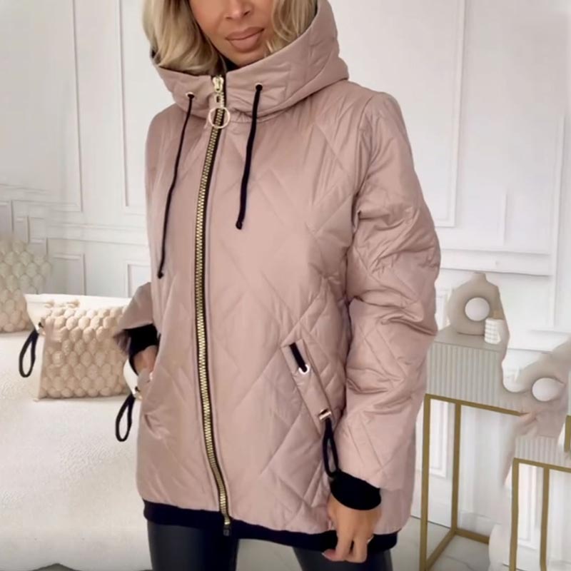Kelly – dámská prošívaná péřová bunda s kapucí