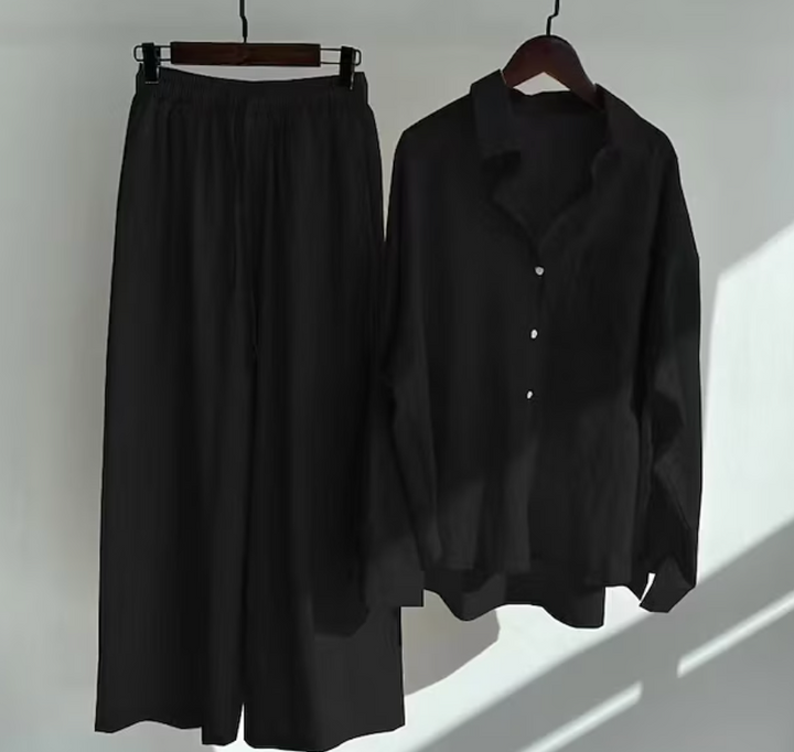 Women's Relaxed Flowing Two-Piece Set with an Elastic Waist