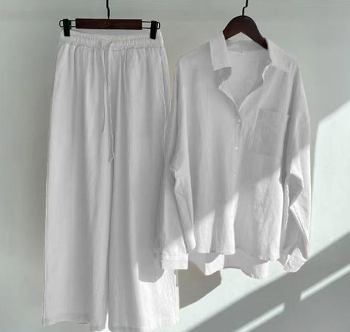 Women's Relaxed Flowing Two-Piece Set with an Elastic Waist