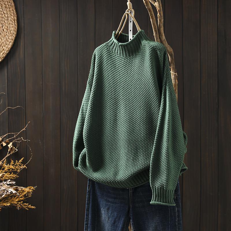 Women's Relaxed Knitted Jumper - Green