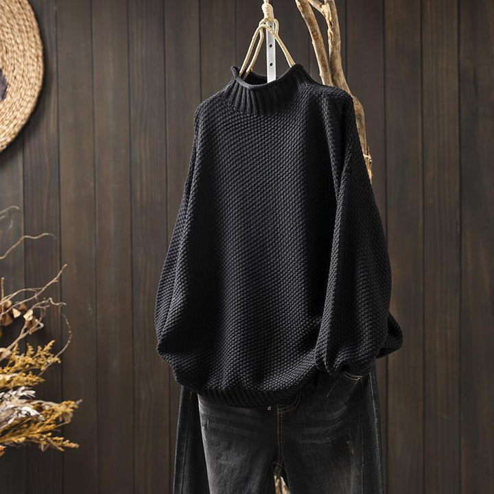 Women's Relaxed Knitted Jumper - Black
