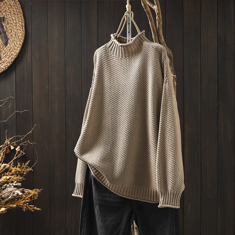 Women's Relaxed Knitted Jumper - Beige