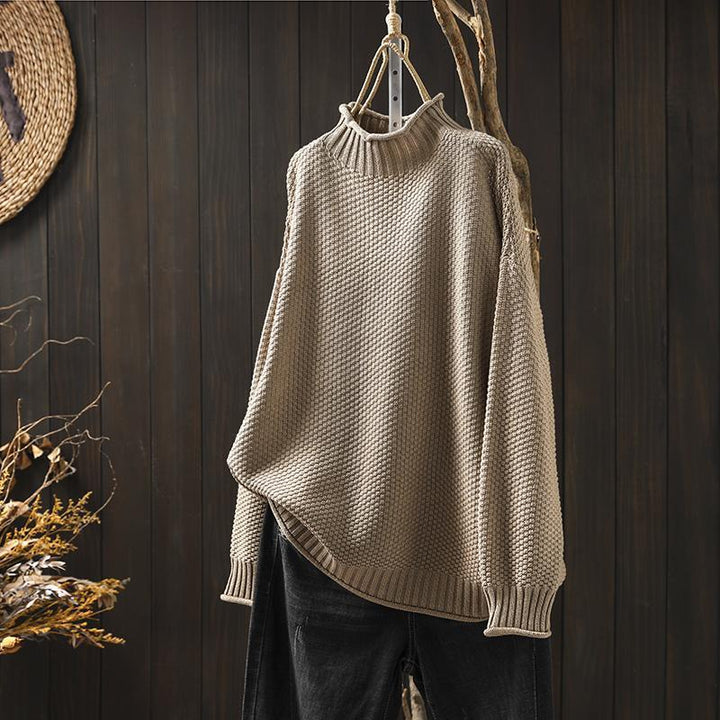 Women's Relaxed Knitted Jumper - Beige