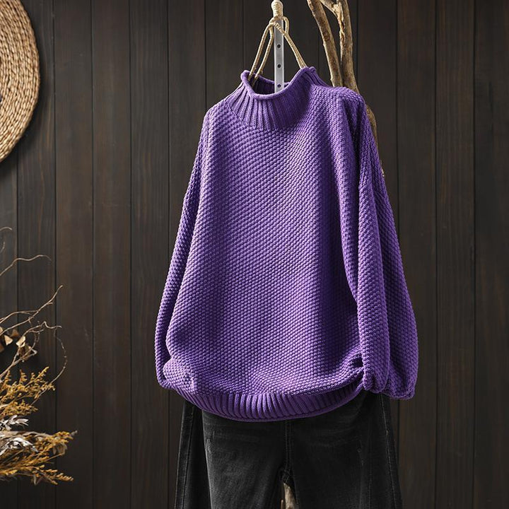Women's Relaxed Knitted Jumper - Violet