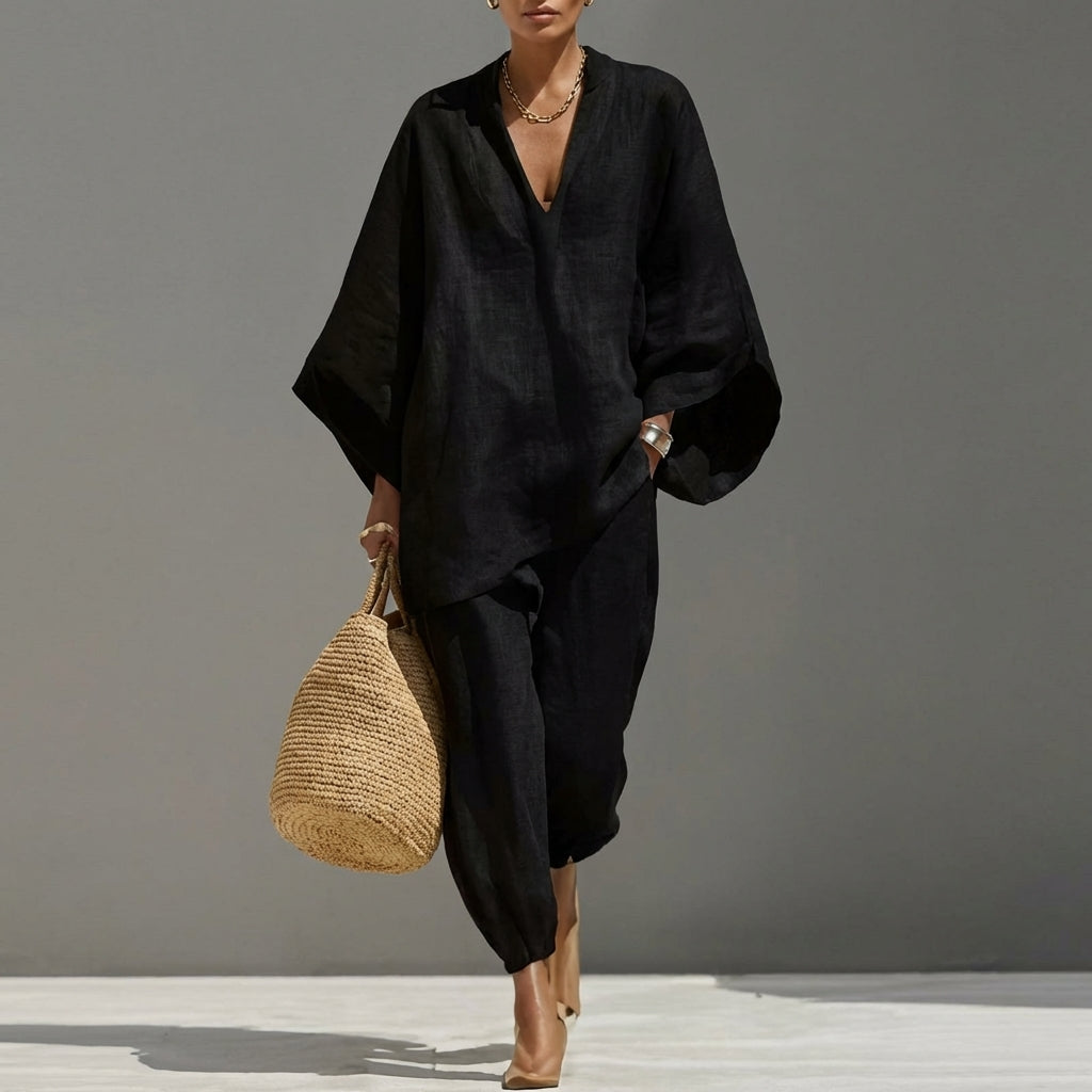 Women's Two-Piece Set with an Oversized Tunic