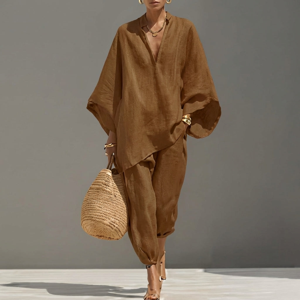 Women's Two-Piece Set with an Oversized Tunic