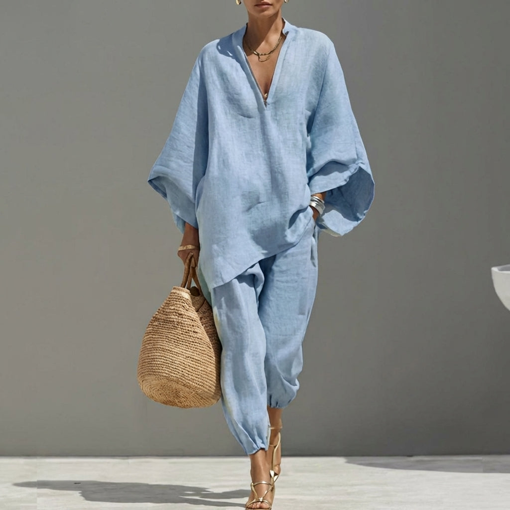 Women's Two-Piece Set with an Oversized Tunic