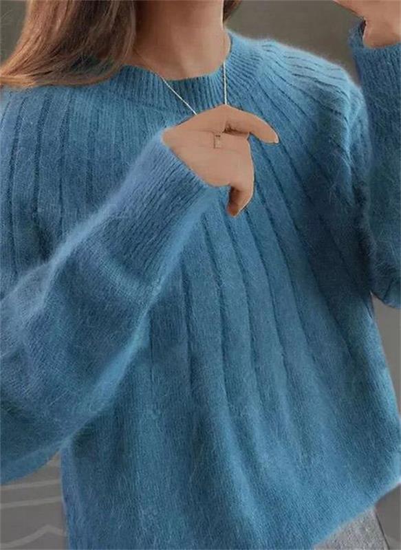 Women's Ribbed Knit Jumper with Round Neck - photo 1