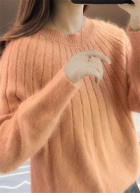 Women's Ribbed Knit Jumper with Round Neck - photo 7