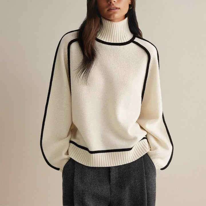 Women's Roll Neck Jumper with Contrast Trims - photo 1