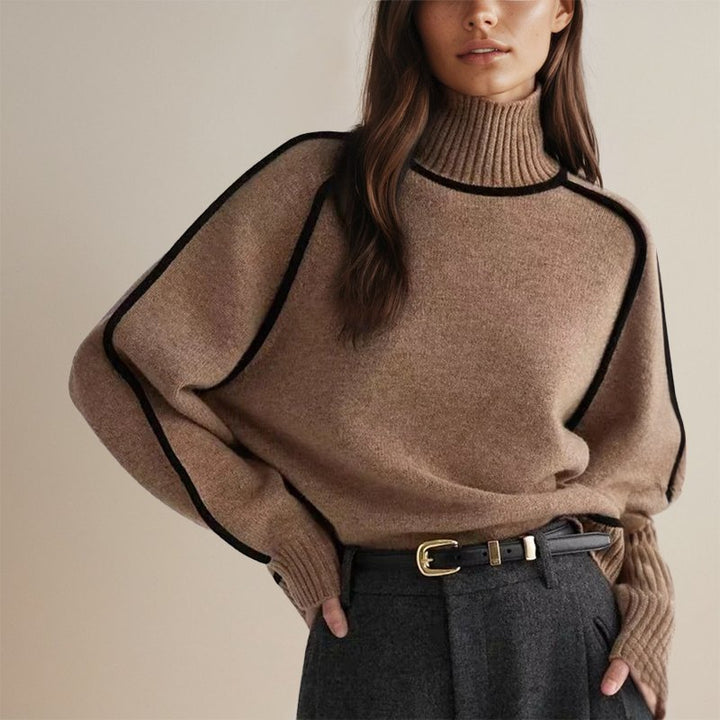 Women's Roll Neck Jumper with Contrast Trims - photo 2