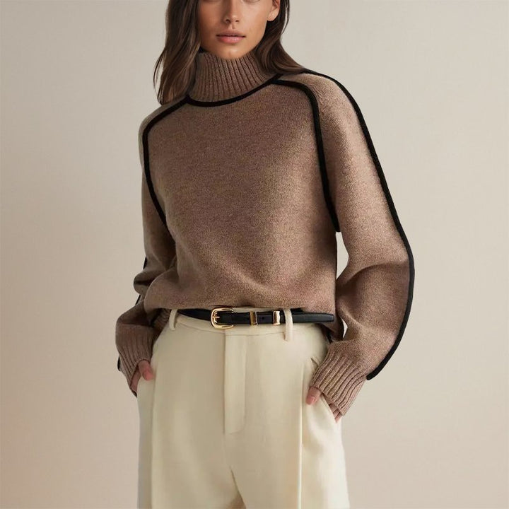 Women's Roll Neck Jumper with Contrast Trims - photo 5