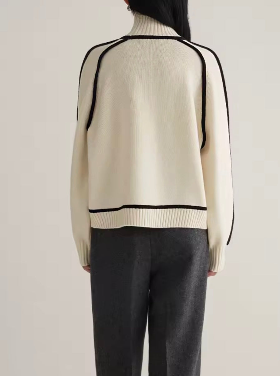 Women's Roll Neck Jumper with Contrast Trims - photo 6