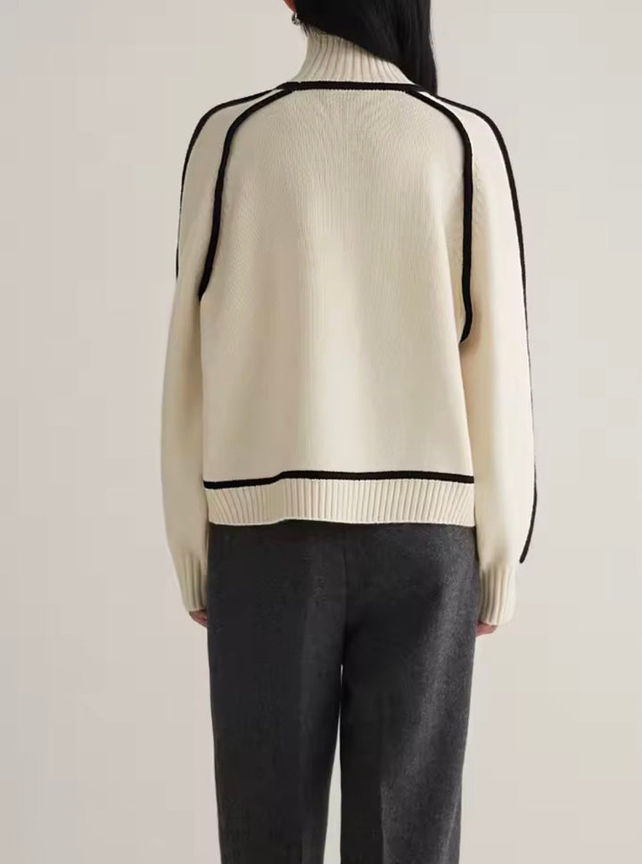 Women's Roll Neck Jumper with Contrast Trims - photo 6