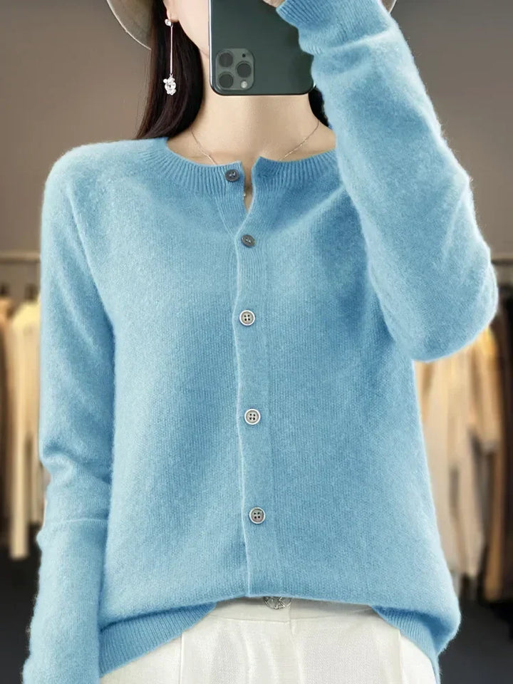 Women's Round Neck Cardigan in Soft Knit - photo 10