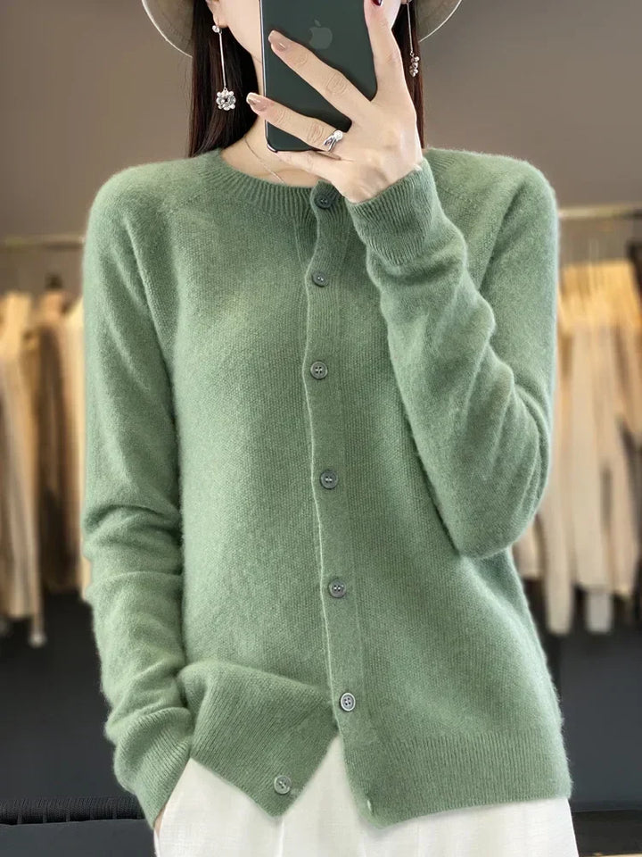 Women's Round Neck Cardigan in Soft Knit - photo 15