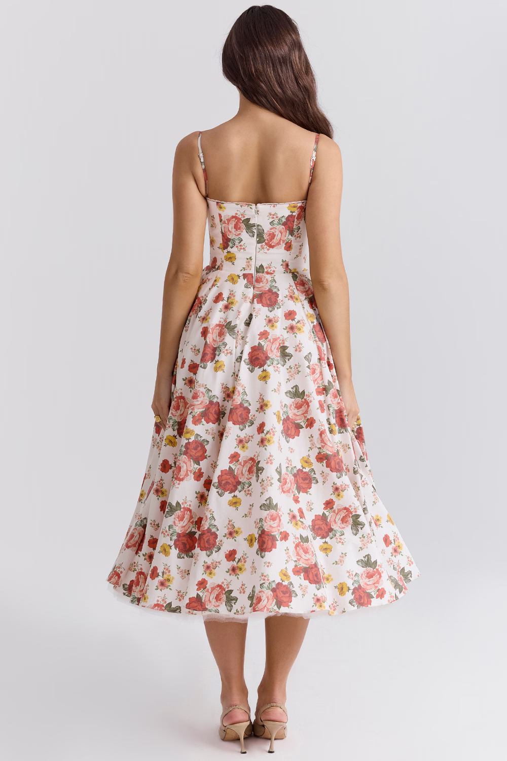 Women's Satin Flared Dress with Fitted Bodice - photo 15