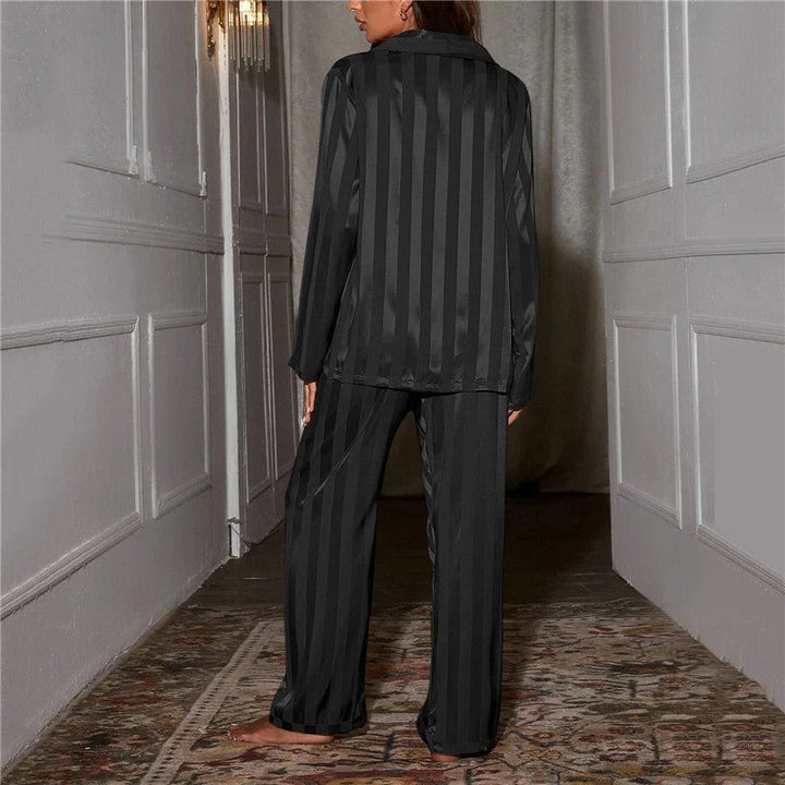 Women's Satin Striped Pyjama Set - photo 12