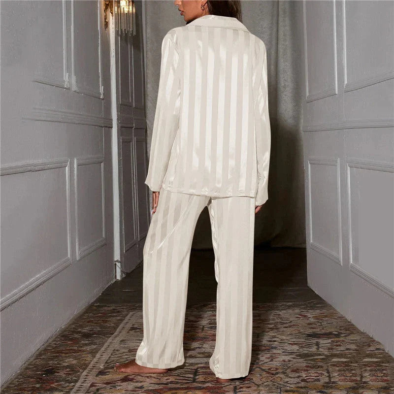 Women's Satin Striped Pyjama Set - photo 14