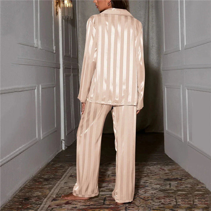 Women's Satin Striped Pyjama Set - photo 3