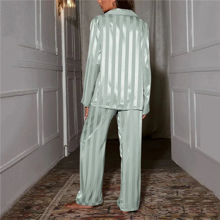 Women's Satin Striped Pyjama Set - photo 6
