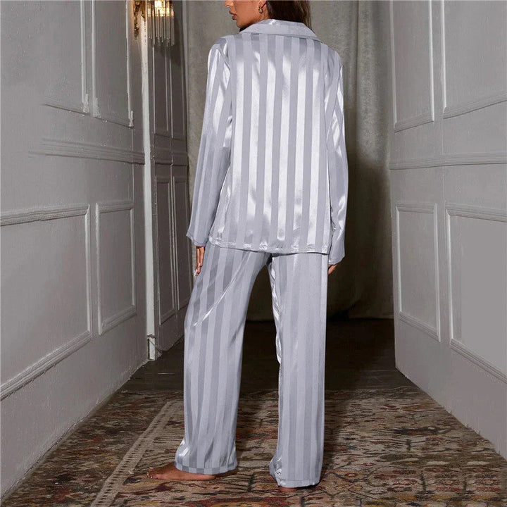 Women's Satin Striped Pyjama Set - photo 9