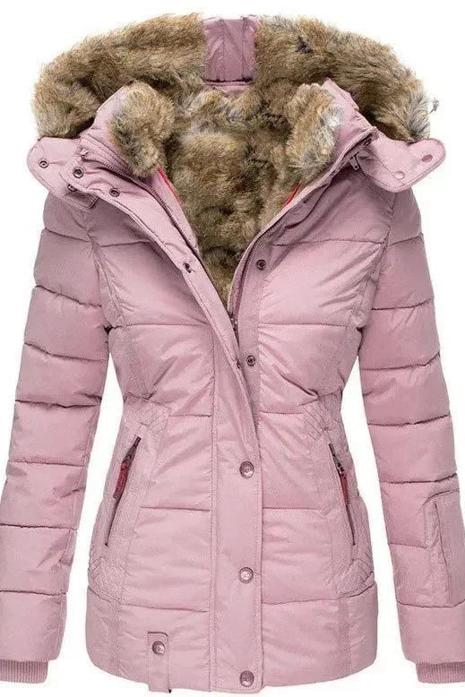Cassie - Women's Slim Fit Puffer Coat with Hood