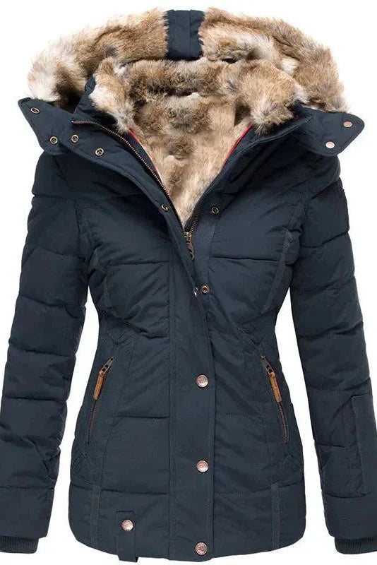 Cassie - Women's Slim Fit Puffer Coat with Hood