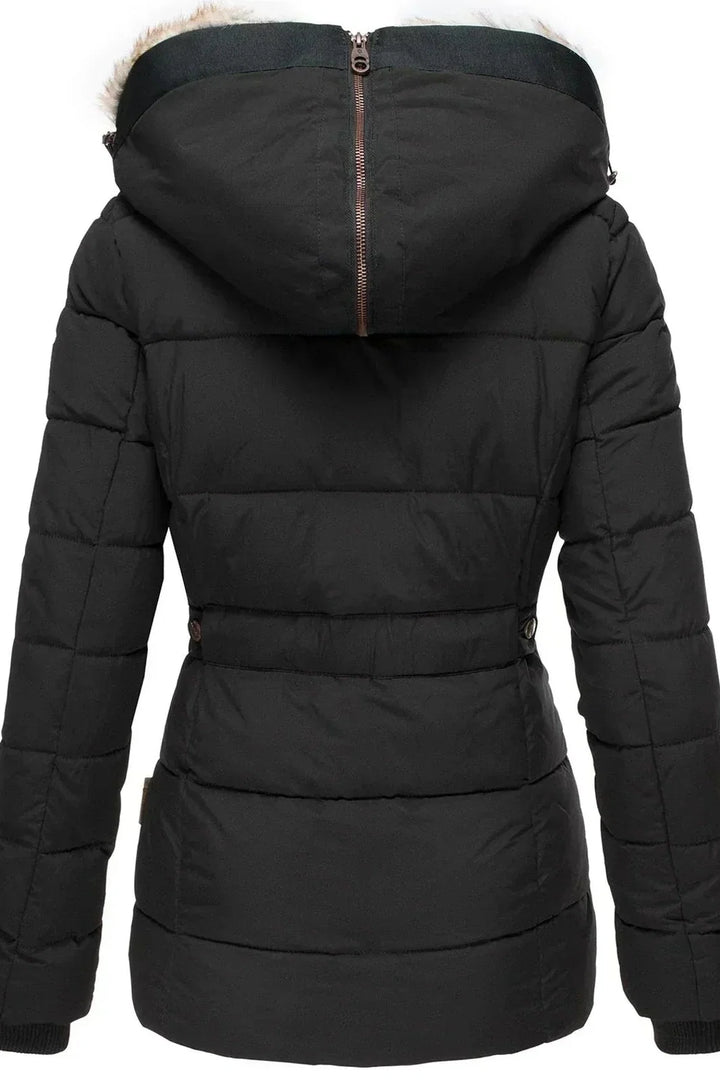 Cassie - Women's Slim Fit Puffer Coat with Hood