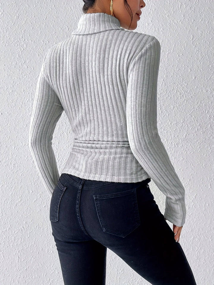 Women's Slim Fit Ribbed Turtleneck Jumper