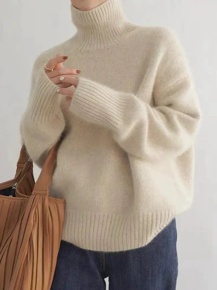 Women's Soft Roll Neck Jumper with Relaxed Fit - photo 1