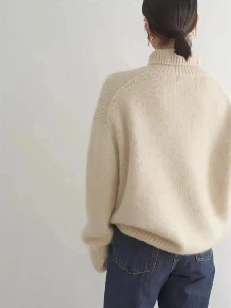 Women's Soft Roll Neck Jumper with Relaxed Fit - photo 2