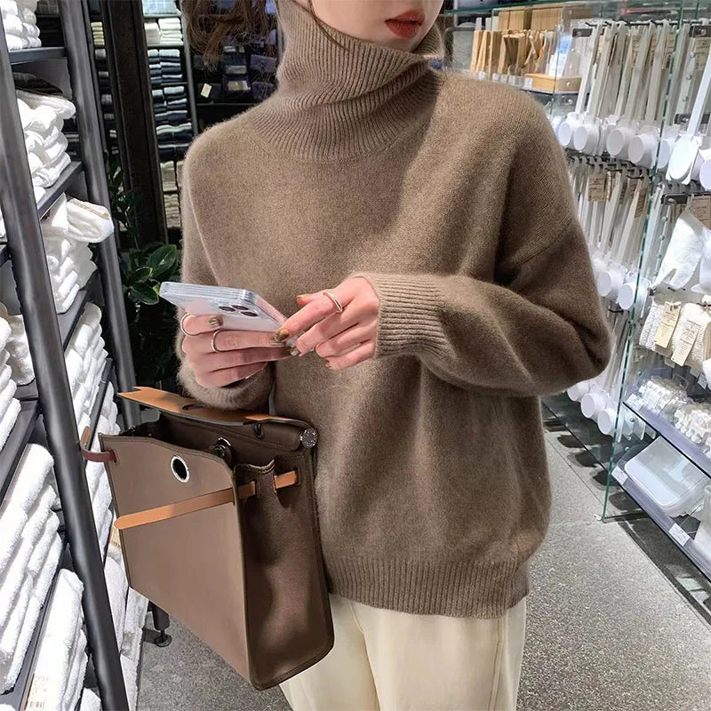 Women's Soft Roll Neck Jumper with Relaxed Fit - photo 6