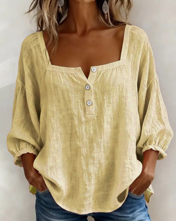 Women's Square Neck Blouse with Ruffle Sleeves - photo 13