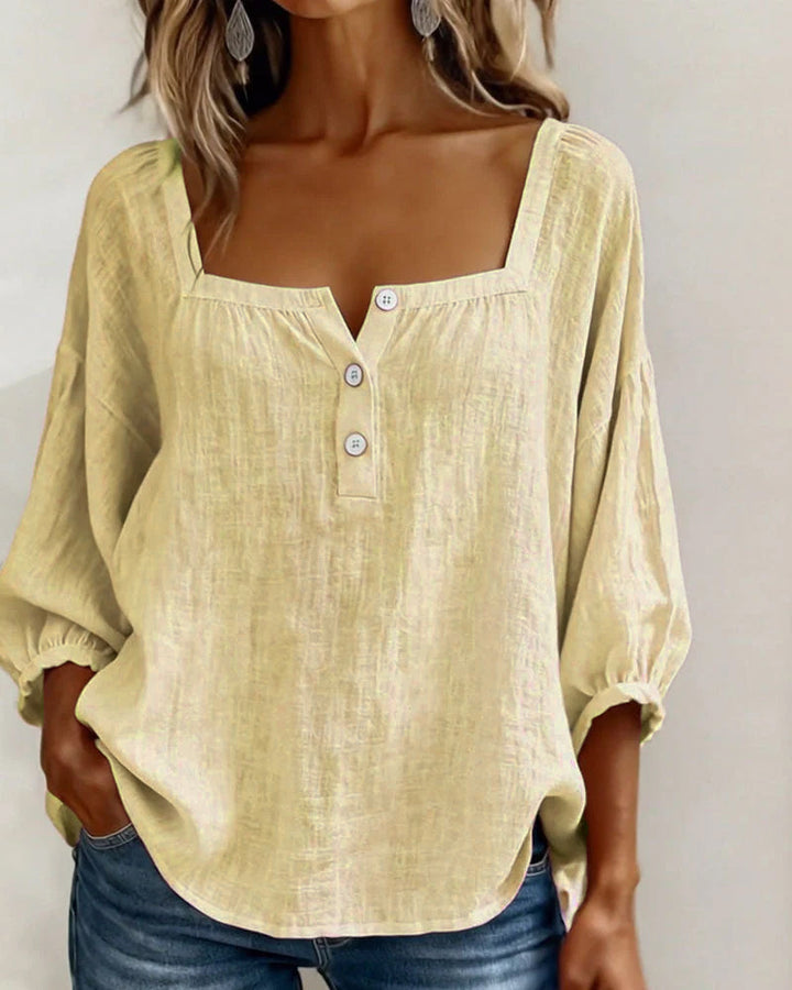 Women's Square Neck Blouse with Ruffle Sleeves - photo 15