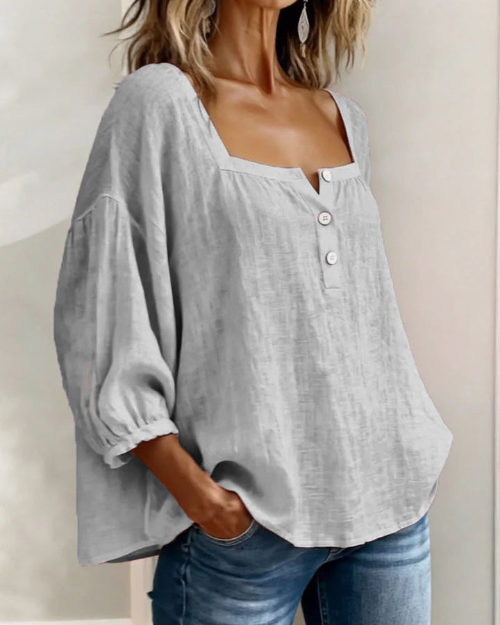 Women's Square Neck Blouse with Ruffle Sleeves - photo 18