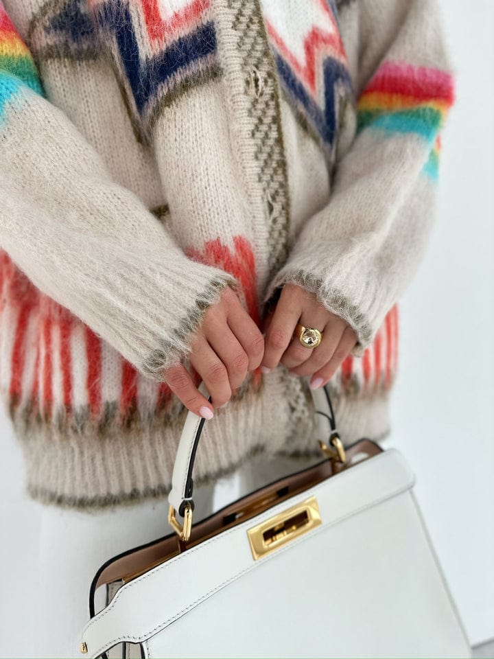 Women's Star Motif Knit Cardigan with Fringe - photo 2
