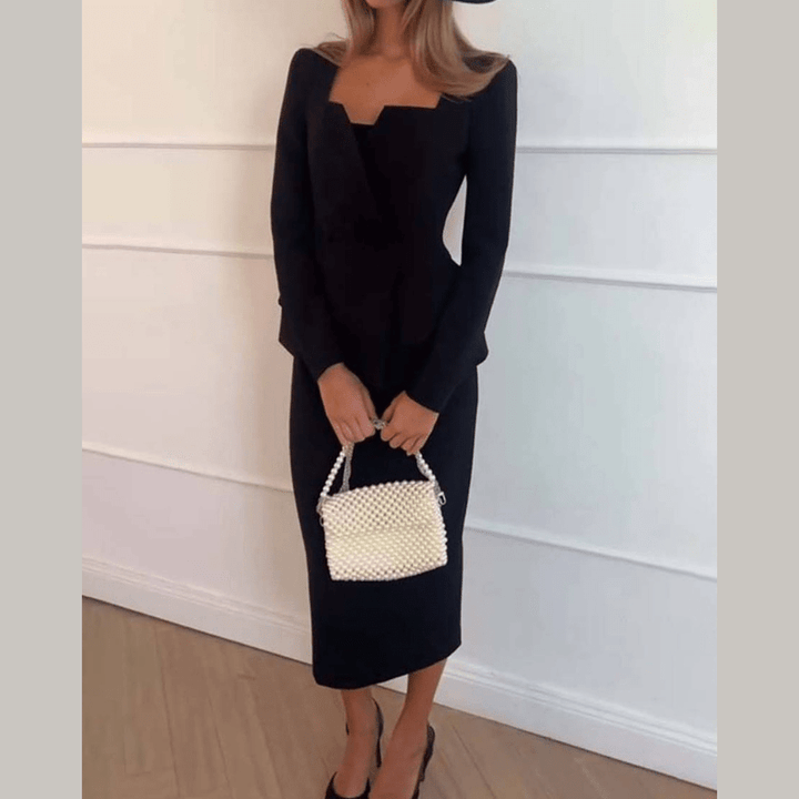 Women's Tailored Structured Blazer with a Square Neck