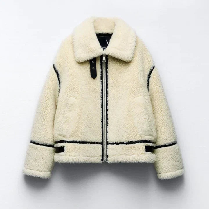 Women's Teddy Fleece Zip Jacket - Cream
